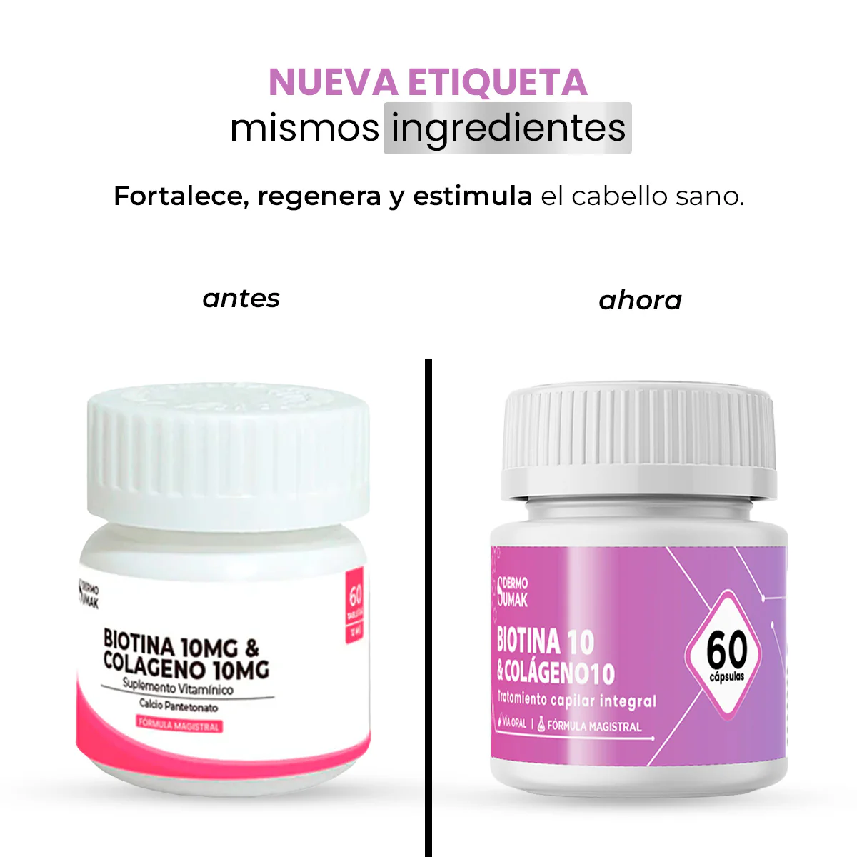 Biotina 10 mg & Colágeno 10 mg x 60 Cápsulas - Dermo Sumak - Image 3